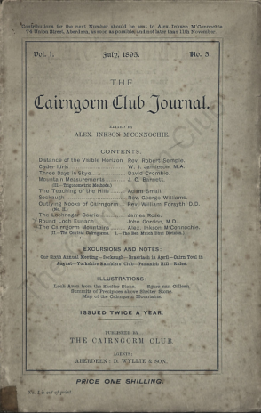 The Cairngorm Club Journal No 5 cover
